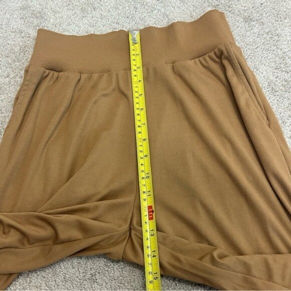 Calvin Klein Camel Brown wide leg flowy loose relaxed fit pull on pants Sz M NWT - Picture 7 of 10